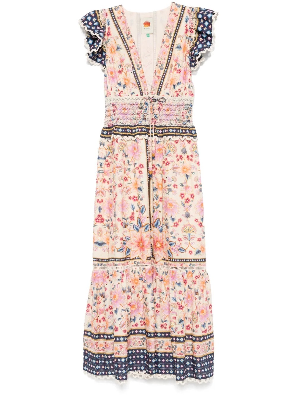 FARM Rio Floral Maxi Dress in Cream, Pink & Blue - Picture 3 of 6